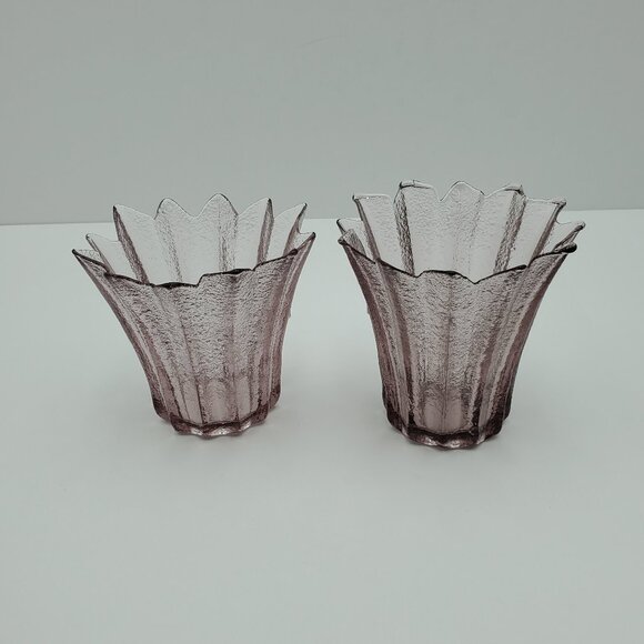 Amethyst Glass Votive Candle Holders Frosted Purple Glass Candle Jars - Picture 1 of 6